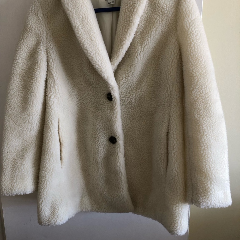 J. crew fleece women’s sherpa ivory jacket